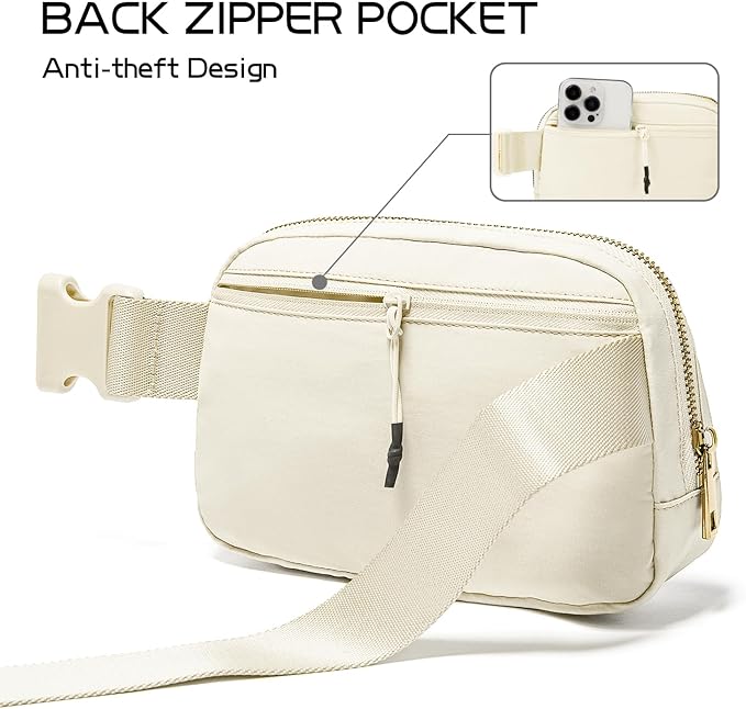 Gitus Gifts for 8 9 10 11 12 Year Old Girls Belt Bag Fanny Pack Crossbody Bags with Initial Letter Patch Cute Stuff Birthday Gifts for Teen Girls Women Personalized Trend Stuff (Ivory-E)