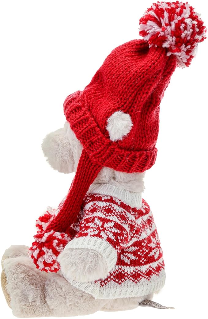 Dilly dudu Christmas Teddy Bear Stuffed Animal Plush Soft Toys Cuddly Dolls Best Gifts 10-Inch (Brown)