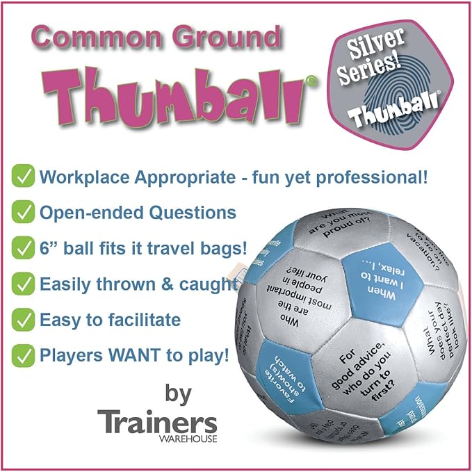 Trainers Warehouse 6" Thumball Collection, 32 Prompts for Conversation, Team Building, Relationship and Training