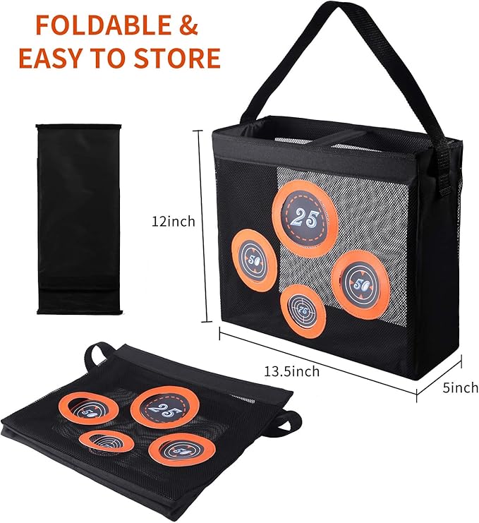 Hely Cancy Portable Shooting Practice Target Toy Storage Mesh Bag Compatible with Nerf Darts for Kids 6+