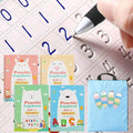 Upgraded Large Size Magic Practice Writing Copybook, Reusable for Kids, Reusable Copybook Preschool for Kids Age 3-8 Calligraphy(4 Books with Pens)-Blue Bag