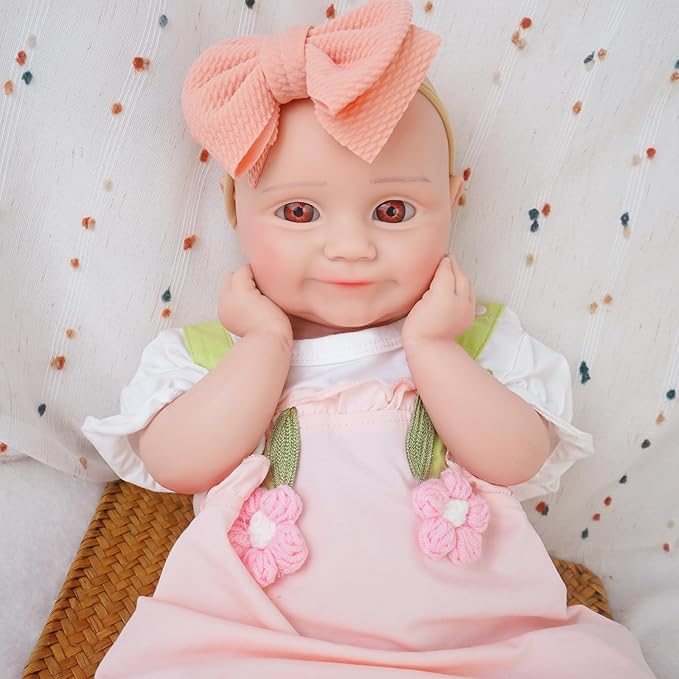 Special Edition, Girl 20 in, Full Silicone Baby Doll, Realistic Baby Dolls, Realistic Veins & Pose, Not Vinyl, Reborn Baby Dolls Silicone Full Body, Gift Set