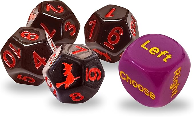 Ditch the Witch Dice Game for Ages 8+ – Fast-Paced Family Games with Custom 6 Sided Dice, Witch Counter, and Directional Play – Halloween Fun for 2-4 Players, Perfect for Gifting or Family Game Night