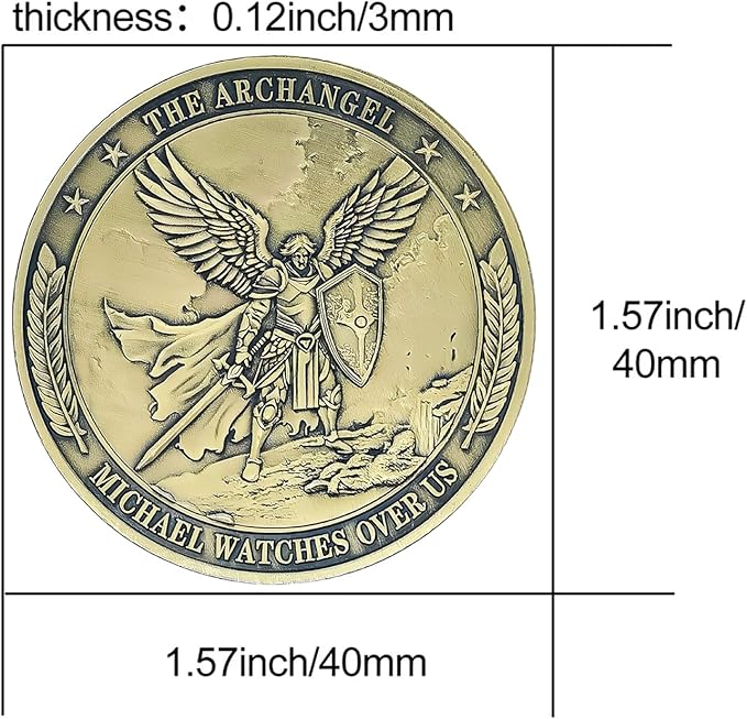 Archangel Saint Michael Challenge Coin Religious Coins Christian Collectors Coin (Single Coin)
