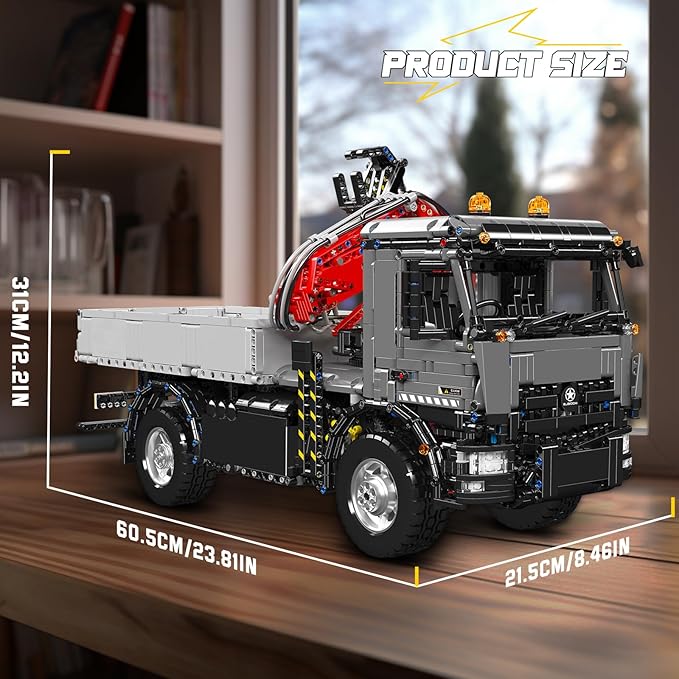 Mould King 19016 Truck Mounted Crane Building Set, APP/Remote Engineering Truck Construction Kit, City Mobile Crane Model Sets to Build for Age 14+/Adults Collections Enthusiasts (3767+ Pieces)