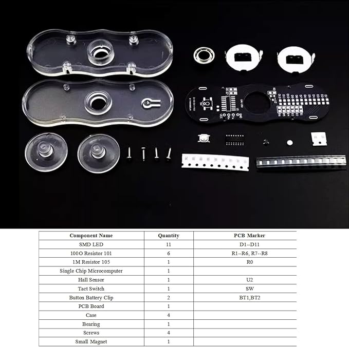 ISolderStore LED Rotating Gyroscope DIY Kit 2 Leaves Gyroscope SMD Soldering Project Soldering Practice Kit Electronics Kit for Students