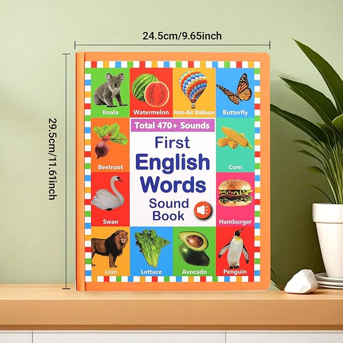 English Words Sound Book for Toddlers 3-6 | 470+ Words & Phonics Learning Toy | Interactive Speak & Spell with Sounds & Pictures | 21 Themes | 2025 Educational Gift