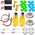 Science STEM Project for Kids Ages 6 8 10 12 Years Boys Girls,Physics Experiment Kit Energy Conversion School Educational Set Mini Generator Motors DIY Wind Turbine Hand Cranked Power Generator