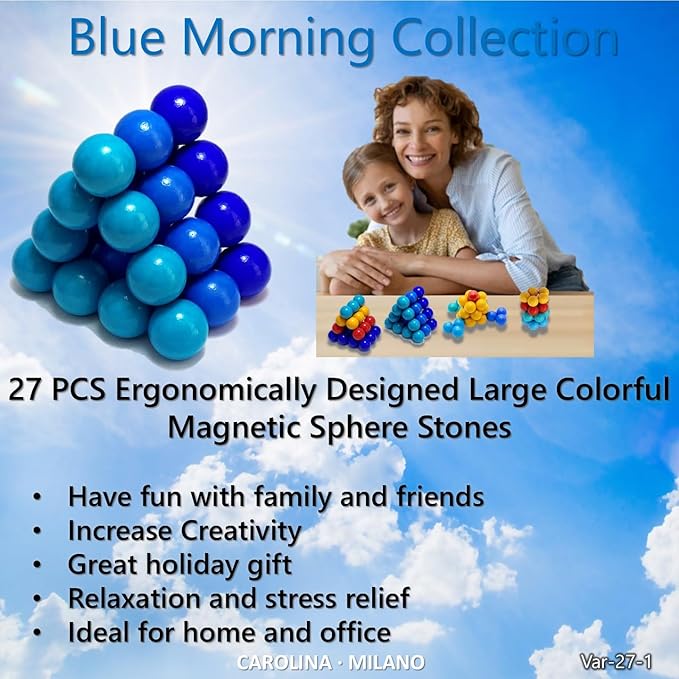 Science Kit Toys Magnets Building Blocks, Large Colorful Hematite Magnetic Stones, Home Office Kids Adults Intelligence Development Party Gift 27-1