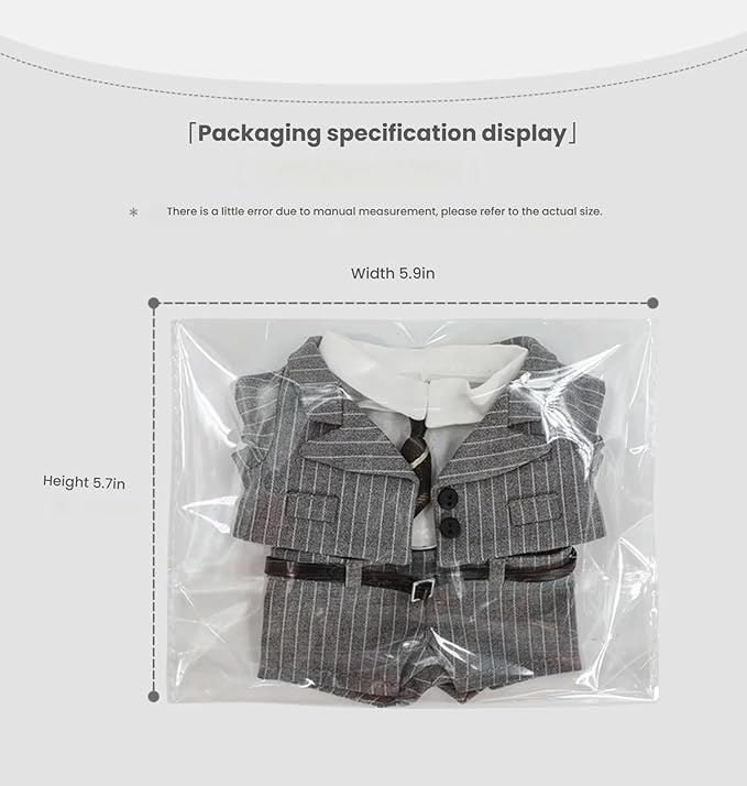 Four-Piece Suit for Dolls17cm/6.7in, Doll Clothes Set ,Soft Premium Fabric Dress Up Accessories Suit (Deep Blue Suit Set)