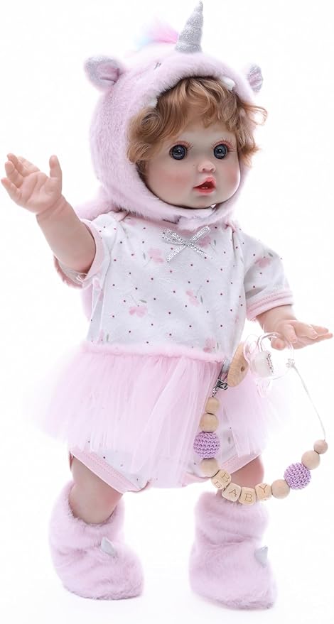 Reborn Baby Dolls, 18inch Large Realistic Hand-Rooted Hair Lifelike Baby Dolls with Accessories for 3+ Year Old Girls Gifts, Pretend Play, Collection