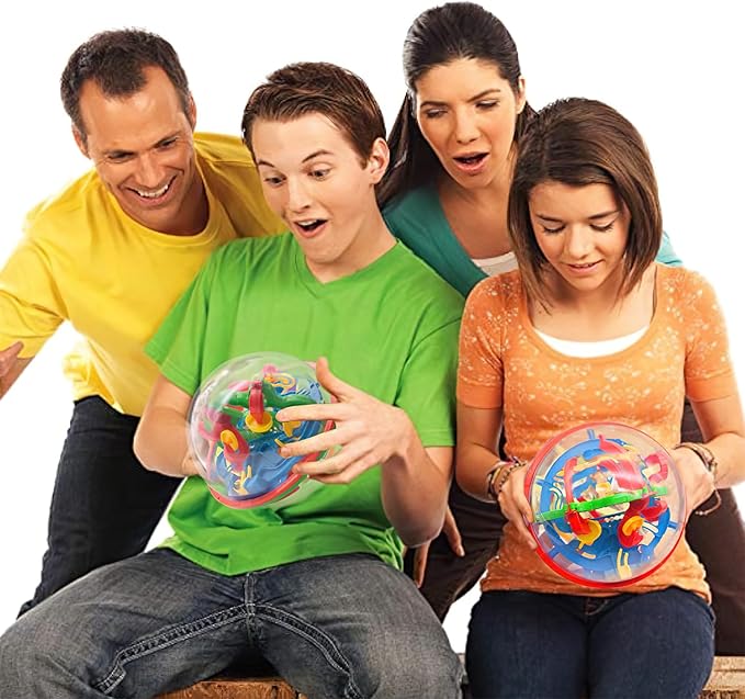 3 Otters 3D Maze Ball, Brain Teaser Puzzle Ball for Boys Maze Sphere Game Education Toy for Gifts Classroom Prize