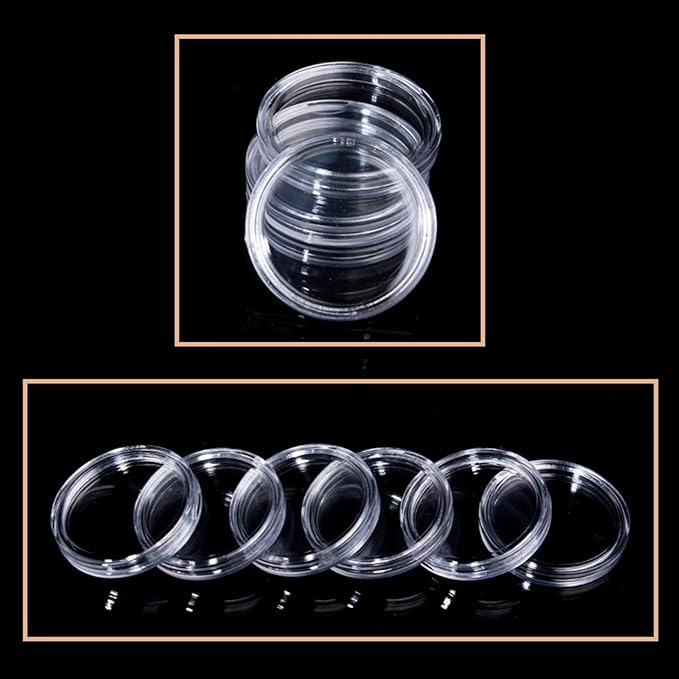 120 Pcs 30mm Coin Capsules Holder with Foam Gasket and Plastic Storage Organizer Box, 5 Sizes (17/20/25/27/30mm) Coins Collector Case Protector for Coin Collection Supplies