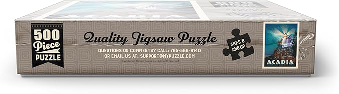 MyPuzzle Acadia National Park: Lighthouse at Night - Premium 500 Piece Jigsaw Puzzle for Adults