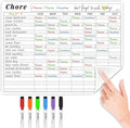 JJPRO Chore Chart Whiteboard Clings to All Smooth Surfaces.Non-Magnetic Dry Erase Chore Chart Sticks to Stainless Steel Fridge, Cabinet, Door and Glass
