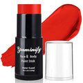 Red Face Paint Stick,Water-Based Red Body Paint Stick,Washable Halloween Face Painting for Clown Devil Joker Skull Costume,Professional Full-Coverage SFX Makeup for Cosplay,1.06 OZ