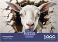 Sheep for Adults Fun Thickened Wooden Jigsaw Puzzles 1000 Piece 3D Animal Toy Intellectual Game Home Decoration Education Game Stress Relief Toy Challenge Educational 1000pcs (75x50cm)