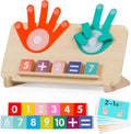 ALLABC Finger Math Manipulatives Number Counting Blocks, Montessori Educational Math Toys for Toddlers 3-6, Preschool Number Learning Toys for Boy & Girl Age 3,4,5 Years Old (Single Side Edition)