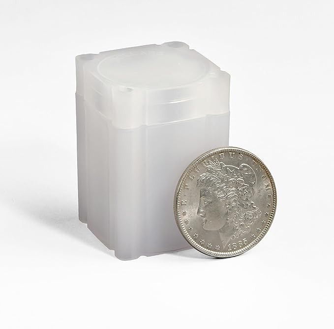 LIGHTHOUSE - Square Coin Tubes - Convenient Push Top, Virtually Unbreakable, Acid Free and Archival Quality - Coin Tubes for US Large Dollars, 10 Pack