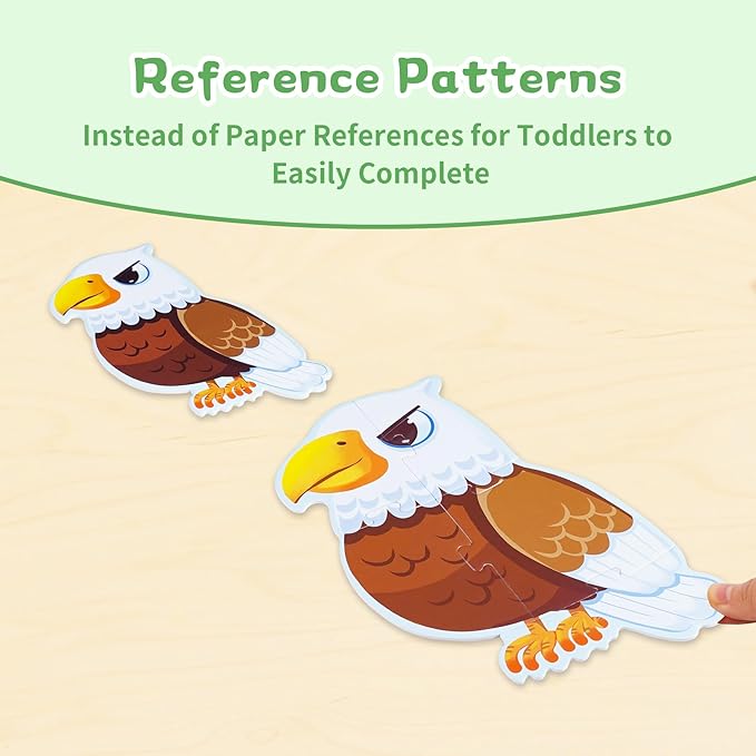TOI Large Piece Toddler Puzzles for 2-4 Years Old, 4 Packs Beginner Puzzles for Toddlers, Kids Big Shape Preschool Learning Puzzle for Boys Girls Gift, Forest Birds
