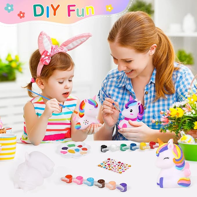 dededa Paint Your Own Unicorn Night Light Art Kit, Arts and Crafts for Kids Ages 4-8,Unicorns Gifts for Girls Painting Kit Unicorn Toys for Kids 4 5 6 7 8 9 10 11 12+ (1Pc)