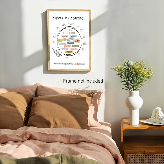 Circle Of Control Poster What I Can And Cannot Control Therapy Office Wall Art Kids Mental Health Poster Calm Down Corner School Decor 20x30in Unframed