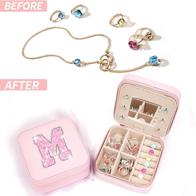 Travel Jewelry Case - Mothers Day Gifts for Mom,Mom Gifts from Daughter,Gifts for Mom,Gifts for Wife Sister Her,Birthday Gift for Mom,Mother in Law Gift,Mama Gifts Idea | Pink,M