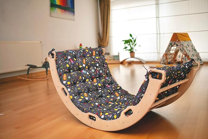 Climbing Arch Cushion Only | Cushion for Toddler Climbing Arch | Montessori Rocker | Toddler Floor Pillow for Kids (Space)