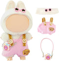 Doll Clothes,17cm/15cm Dolls Outfit Set,Accessories for Dolls,Stylish Clothes Set for Dress Up (No Doll) (Pink Overalls Suit 02)