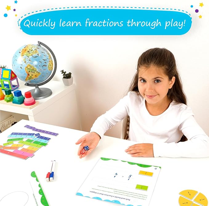 Simply magic 166 PCS Magnetic Fractions Activities Class Set – Fraction Strips, Tiles, Circles & Bars, Magnetic Math Manipulatives for Kids, Perfect Classroom Learning Tools, Homeschool Supplies