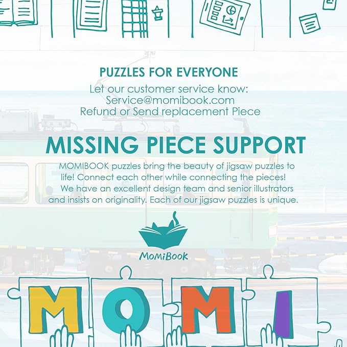 MOMIBOOK 1000 Piece Puzzle for Adults Jigsaw Puzzles of Seaside Kamakura Story, Painting Image Summer Difficult Challenging Hard Impossible Puzzle Unique Funny Christmas Birthday Gifts