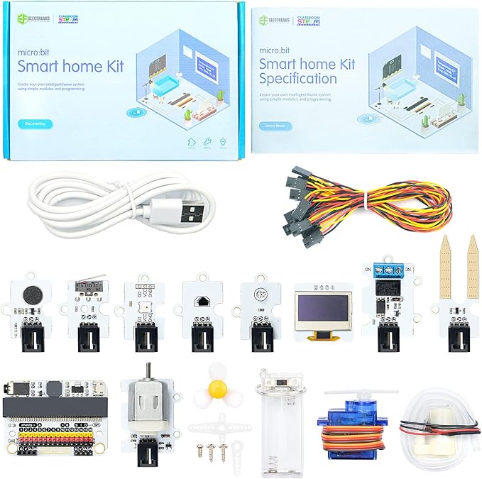 ELECFREAKS microbit Smart Home Kit Micro:bit Sensor Starter Kit Octopus Series Sensor, DIY Programming kit with Basic Coding Electronics Modules and Wiki Tutorial(Without Micro:bit)