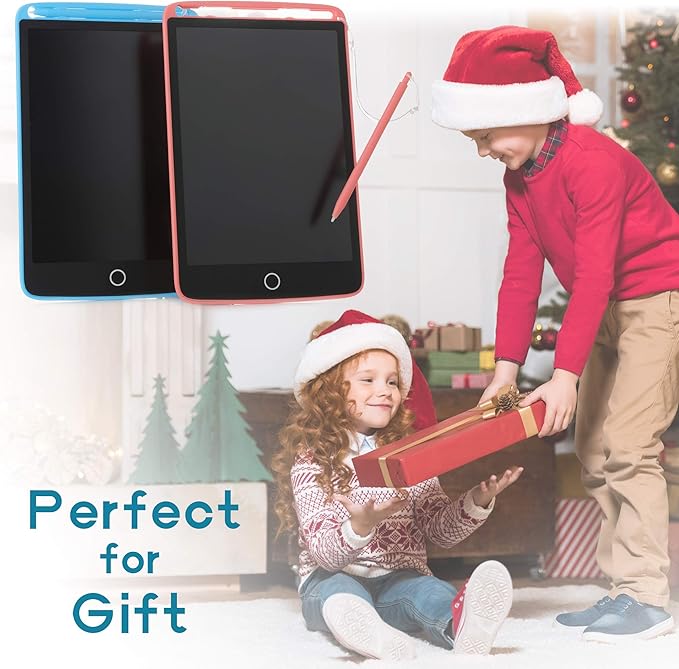 2 Pack LCD Writing Tablet for Kids - Colorful Screen Drawing Board 8.5inch Doodle Scribbler Pad Learning Educational Toy - Gift for 3-6 Years Old Boy Girl (Blue/Pink)