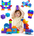 Magnetic Blocks, Large 1.65 inch Magnetic Cubes for Kids, 3D Multi-Shape Building Blocks, Preschool Educational Building Kit, Montessori Sensory Toys for Toddlers 3-5 (19pcs)