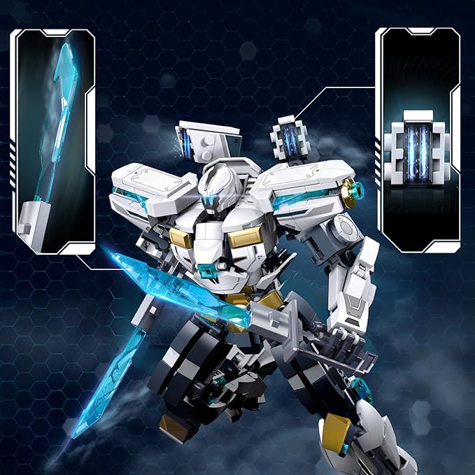 Ice Warrior Mech Building Blocks Sets Transforming Mech Robot Building Kits Mech Action Figures Model Toys Gift for Adults Kids Teens 561 PCS