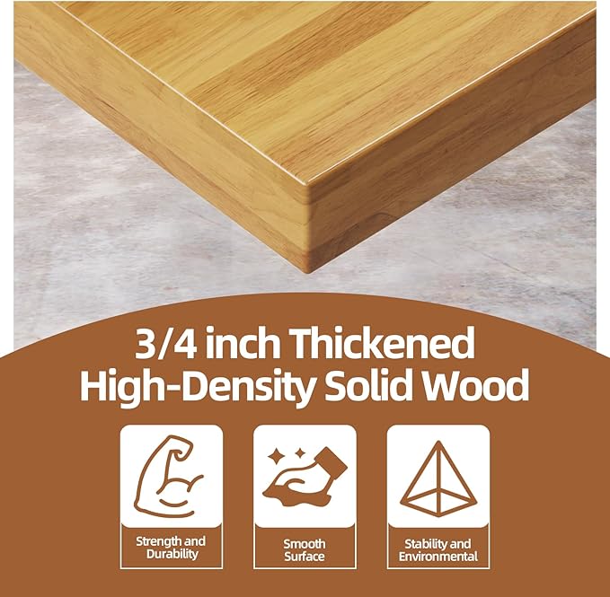 48'' Adjustable Workbench, Solid Wood Work Bench Table with Wheels and Power Outlet, Rolling Workbench with Drawers, Large Load Capacity Garage Workbench for Workshop,Office,Home