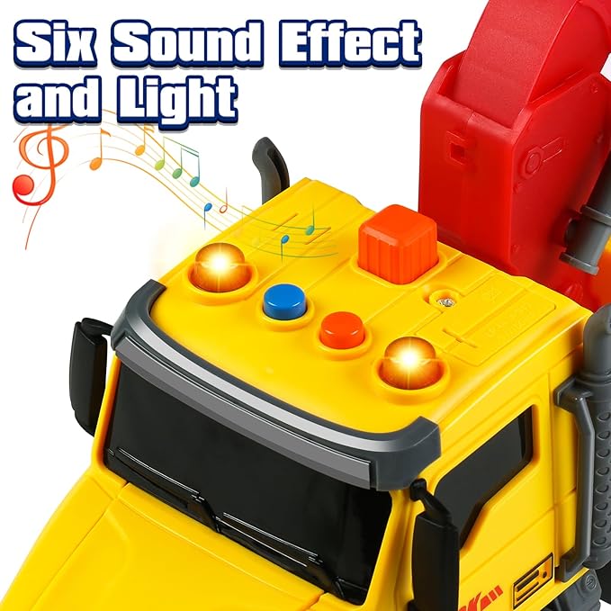 Toddler Boy Toys,Tow Truck Toy for 3 4 5 6 7 Year Old Boys,Friction‑Powered Rescue Tow Truck with Lights and Sounds,Birthday Gifts for Boys & Girls