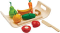 PlanToys Wooden Assorted Fruit and Vegetable Food Set (3416) | Sustainably Made from Rubberwood and Non-Toxic Paints and Dyes