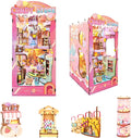 DIY Book Nook Kit,Miniature Candy House Kit for Adults,Booknook Dollhouse Kit Bookshelf Decor Tiny House Kit,3D Wooden Puzzle with LED Dust Proof,Diorama Crafts Birthday Gifts Girlfriend Valentine's