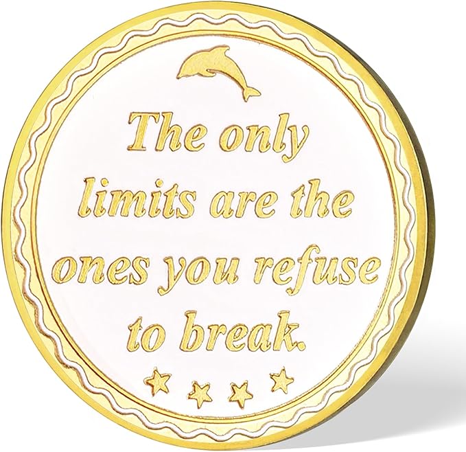 Sober Coin Beyond Limits Inspirational Dolphin Sobriety Coin Motivational Recovery Medallion Coin (Sunrise Dolphin)
