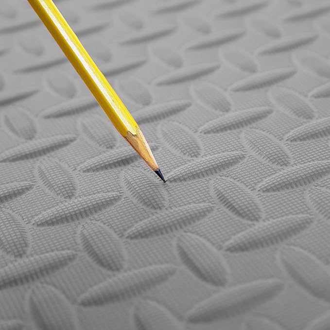 IncStores 1/2 Inch Thick Diamond Soft Foam Flooring Tiles | High-Density Interlocking Foam Tiles for Rugged Style in Your Home Gym, Playroom, and More | Grey, 36 Tiles