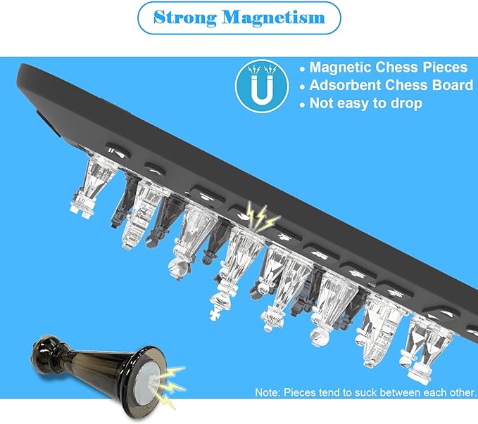 P6 Electronic Chess Board Chess Computer Talking Smart Chess Board Magnetic Electronic Chess Set with LED for Kids & Adults