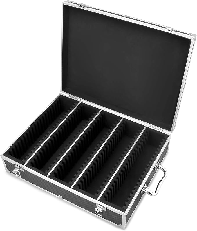 QWORK Coin Storage Box, 100 Graded Coin Slab Case, Trading Card Storage Box for PCGS, NGC & More, Coin Holder Display Case, Coin Collection Supplies, Black