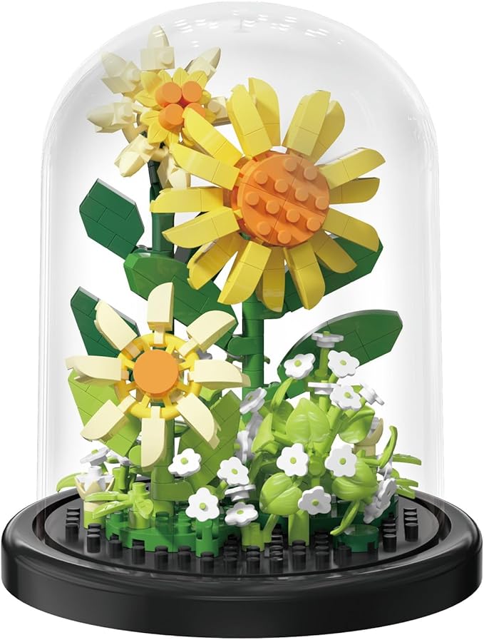 Summer Memories Home Bouquets Dust Cover Set Building Toy Creative Assembly Bonsai Tree, Ideal for Valentine's Anniversaries Birthday