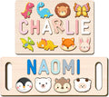 Name Puzzle for Kids Personalized, Custom Baby Gifts for Toddler 1-3, Wooden Alphabet Puzzle for Boy Girl 1st Birthday