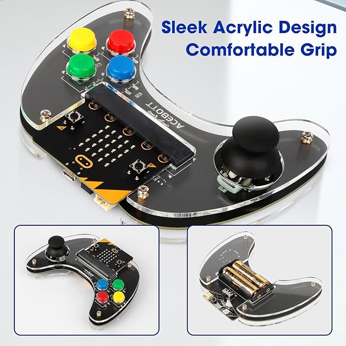 ACEBOTT Wireless Controller for Micro:bit Kit, STEM Kit Coding Robot kit Compatible With Makecode, Remote Control for Programming Learning, Gifts for Kids and Teens(Not included Micro:Bit)