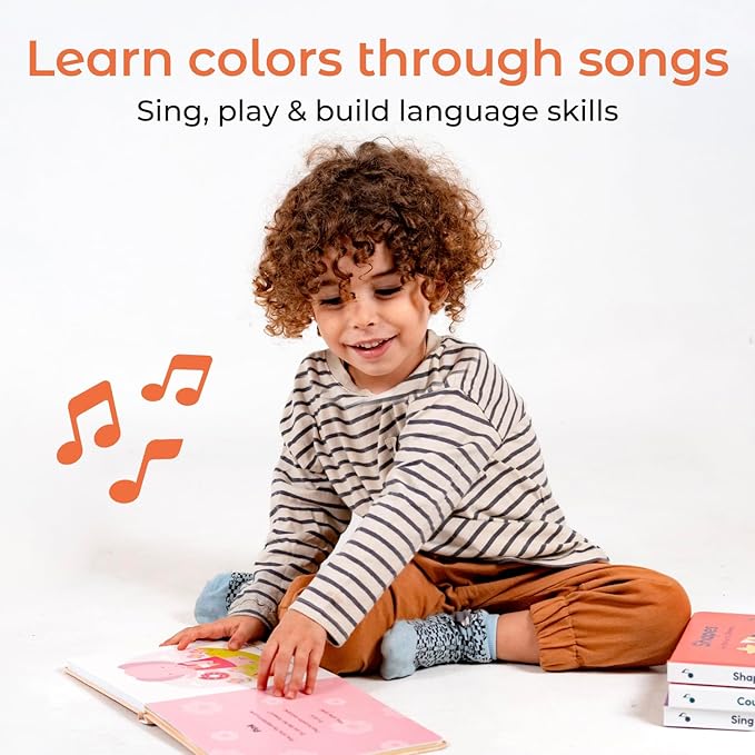Cali's Books Colors Book for Toddlers 1-3 - Musical Books for Kids, Interactive Talking Baby Sound Book, Educational Song Learning Toys, Sing and Learn Music Toy for Babies