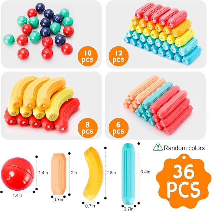 Magnetic Building Blocks Montessori Magnet Toys for Toddlers Kids, Preschool Learning STEM Sensory Toys for 3 Year Old Boys & Girls Gifts-Starter Set