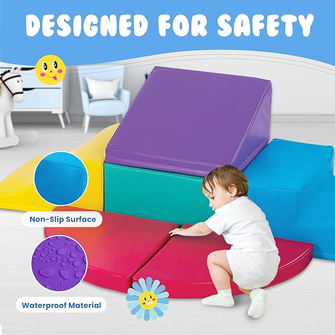 New Bounce Toddler Climbing Toys - Soft Play Set for Kids - Foam Climbing Blocks - Safe Soft Gym Equipment - Great for All Ages