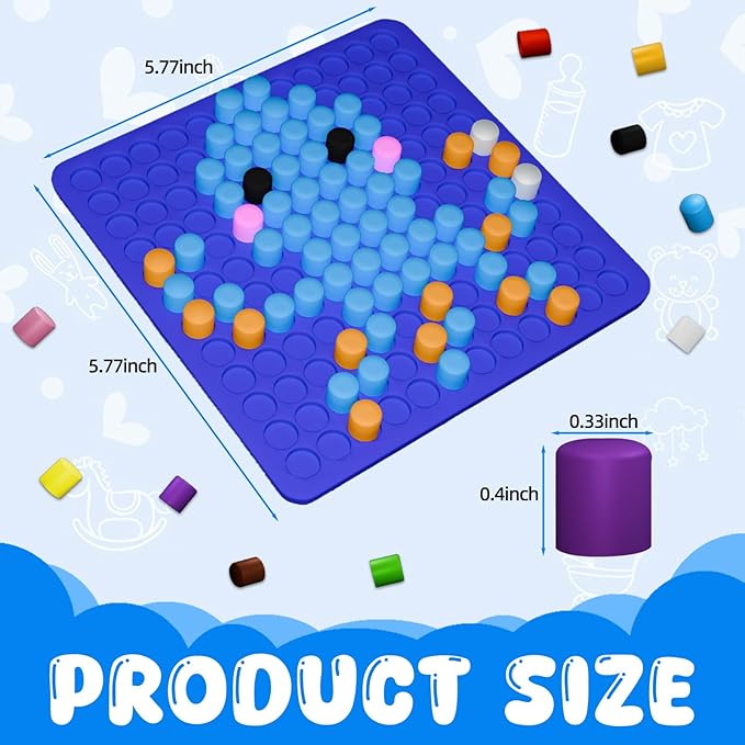 Bbiamsleep Pixel Art Kit, 500 Pcs 10 Colors Plastic Pixel Bricks Fine Motor Skills for Brain Teaser Manipulatives Sensory Bin Sorting Counting Training